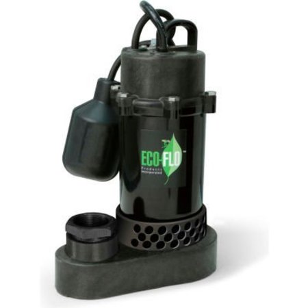 ECO FLO PRODUCTS Eco-Flo Submersible Sump Pump, Thermoplastic, 1/2 HP, 58 GPM SPP50W